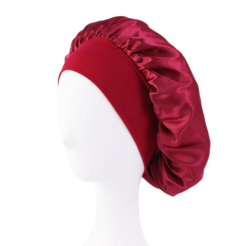 Women's Satin Solid Bonnets Wide-brimmed Night