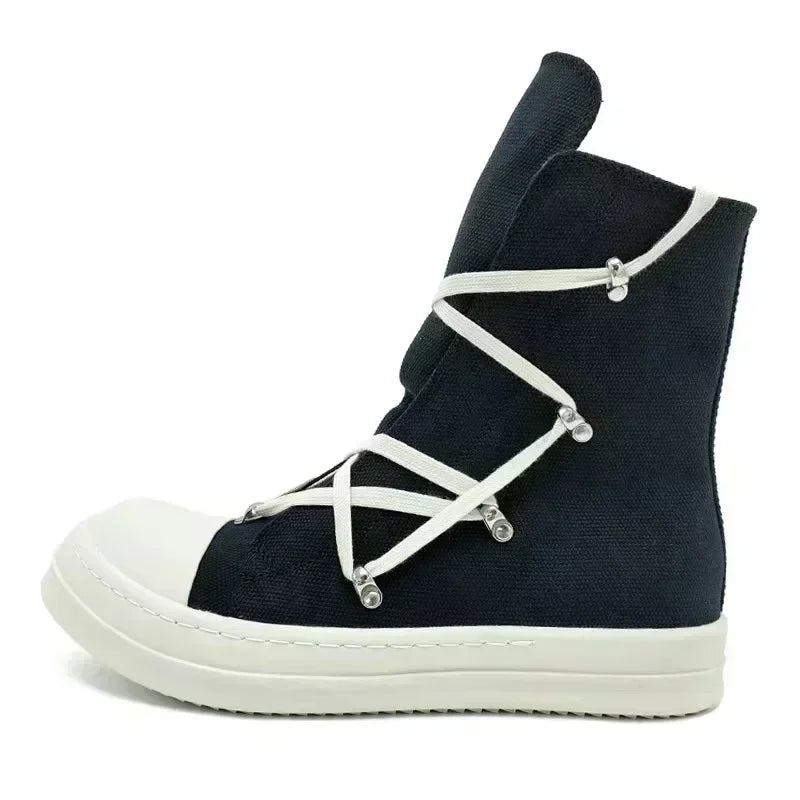 R0 High Quality Spring Casual Shoes Women Boots Trend  Platform Men's and Women's o-wen Top All Match Canvas Shoes Sneakers