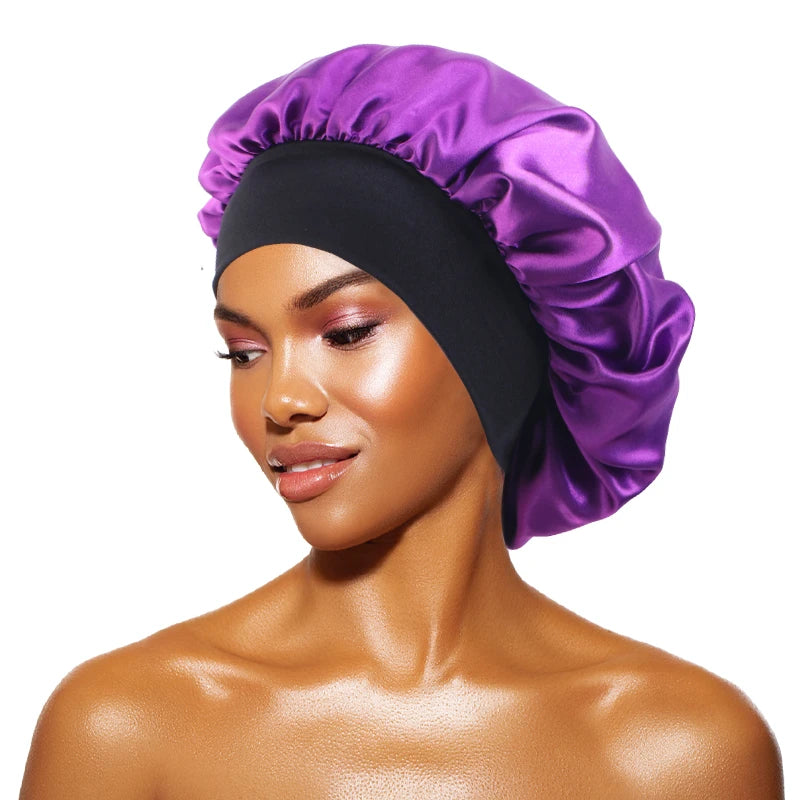 Women's Satin Solid Bonnets Wide-brimmed Night