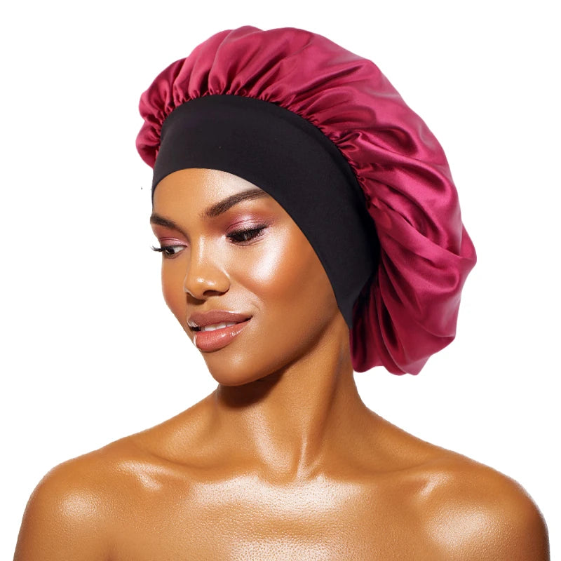 Women's Satin Solid Bonnets Wide-brimmed Night