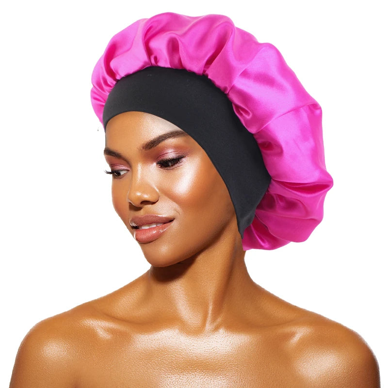 Women's Satin Solid Bonnets Wide-brimmed Night