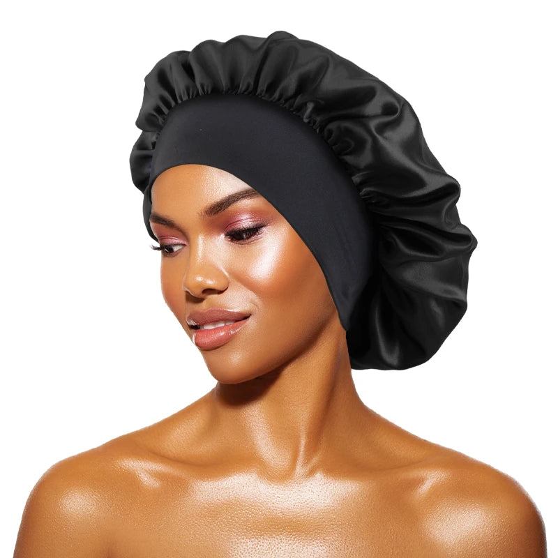 Women's Satin Solid Bonnets Wide-brimmed Night