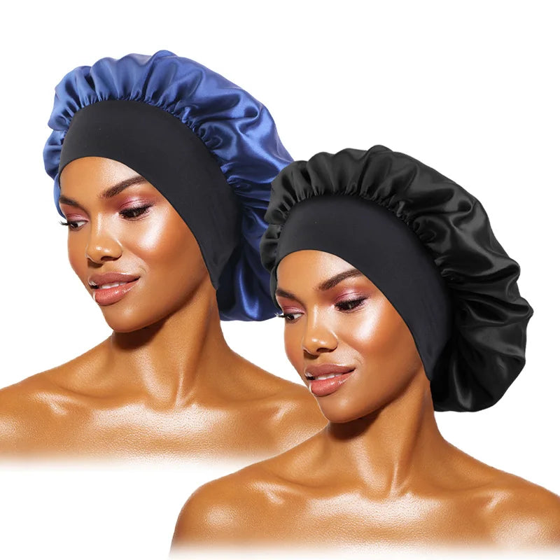 Women's Satin Solid Bonnets Wide-brimmed Night