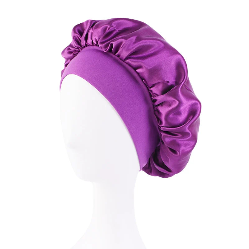 Women's Satin Solid Bonnets Wide-brimmed Night