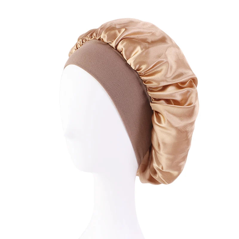 Women's Satin Solid Bonnets Wide-brimmed Night