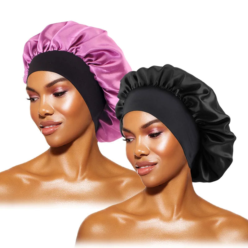 Women's Satin Solid Bonnets Wide-brimmed Night