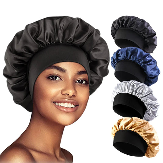 Women's Satin Solid Bonnets Wide-brimmed Night