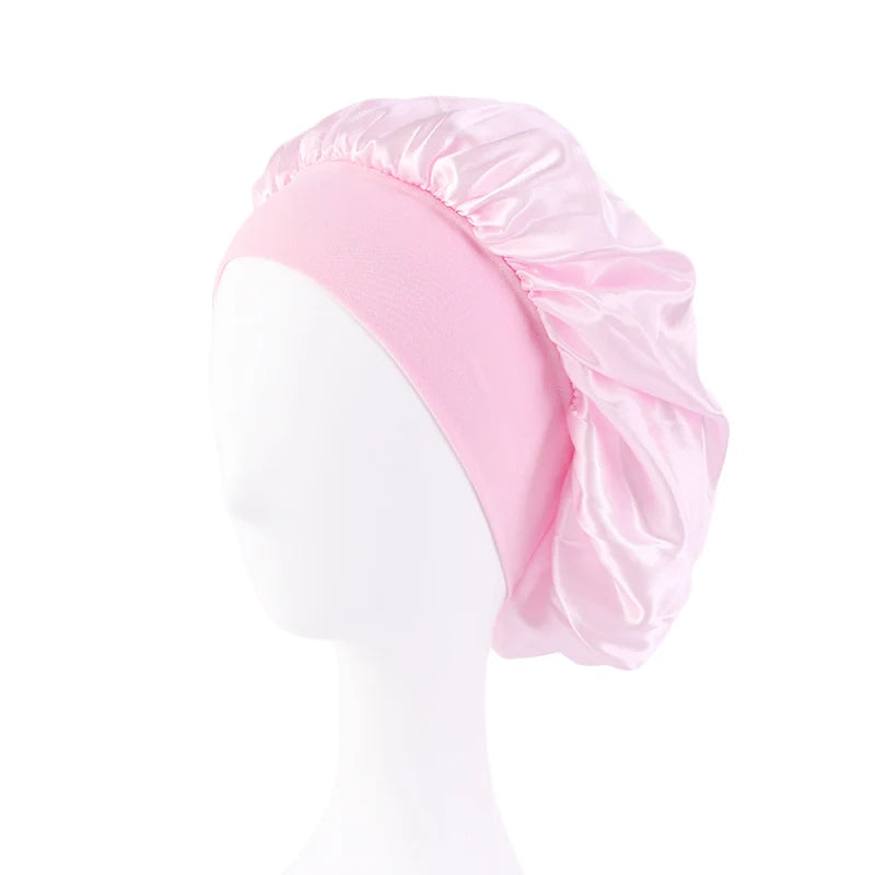 Women's Satin Solid Bonnets Wide-brimmed Night