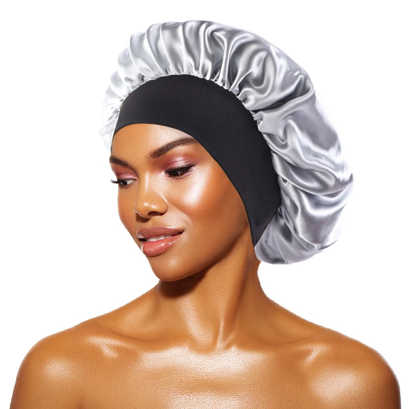 Women's Satin Solid Bonnets Wide-brimmed Night