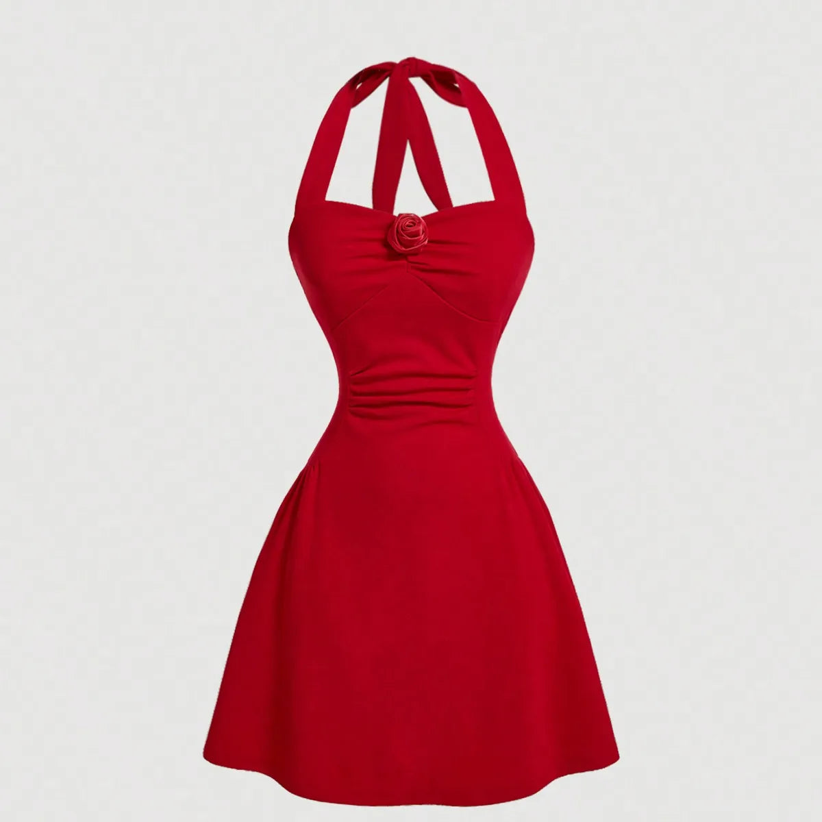 Red Bow Halter Dress