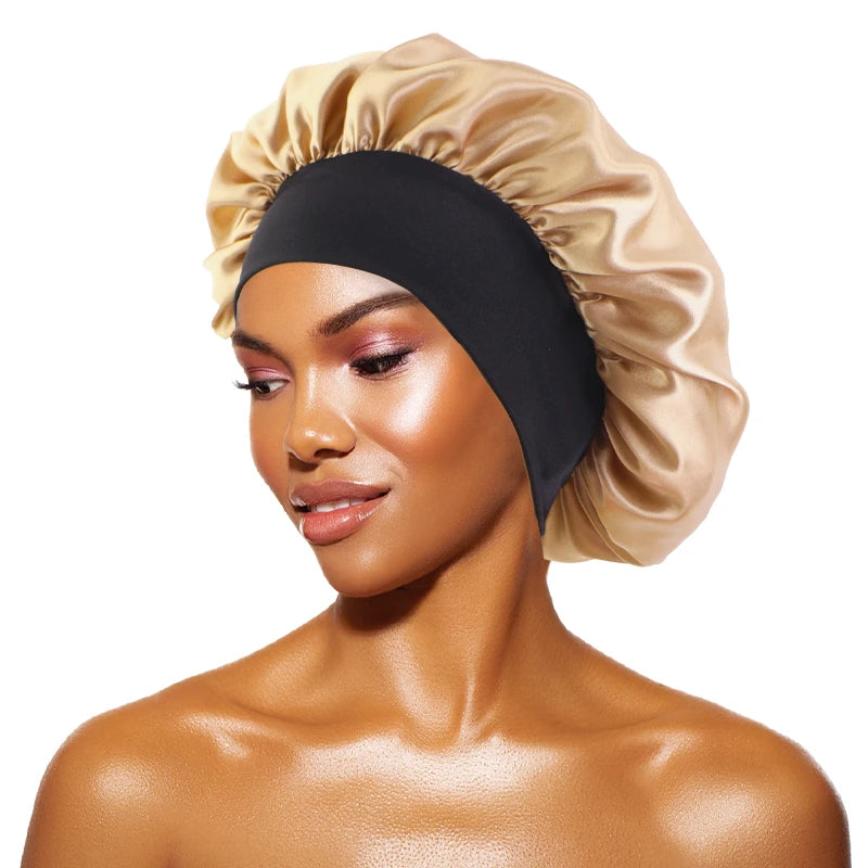 Women's Satin Solid Bonnets Wide-brimmed Night