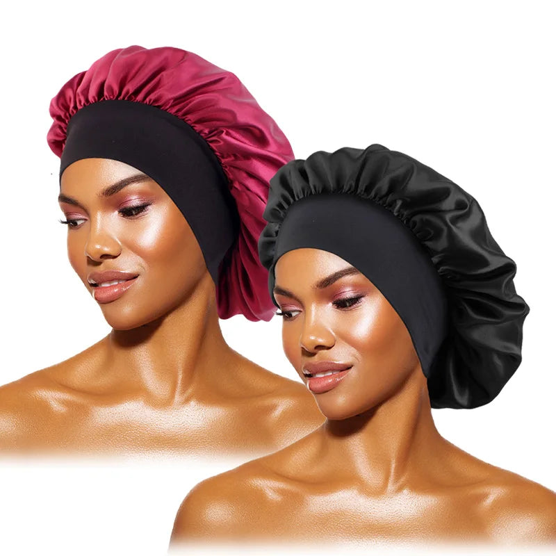 Women's Satin Solid Bonnets Wide-brimmed Night