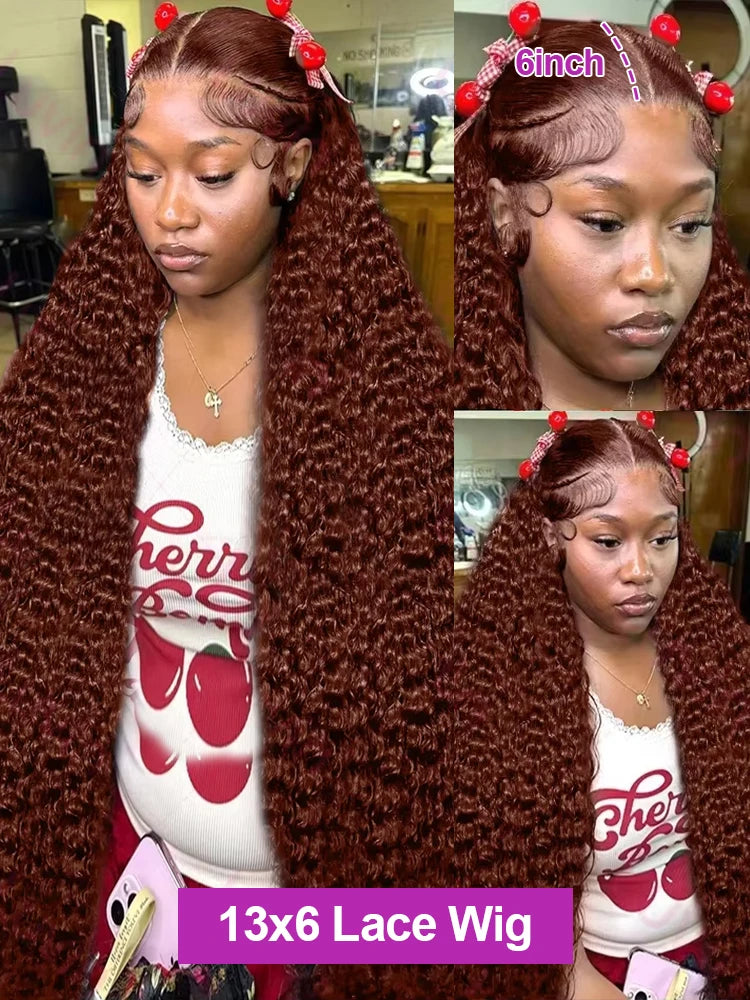 Deep Curly Wigs Human Hair Chocolate Brown