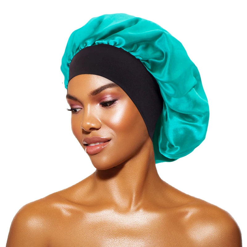 Women's Satin Solid Bonnets Wide-brimmed Night