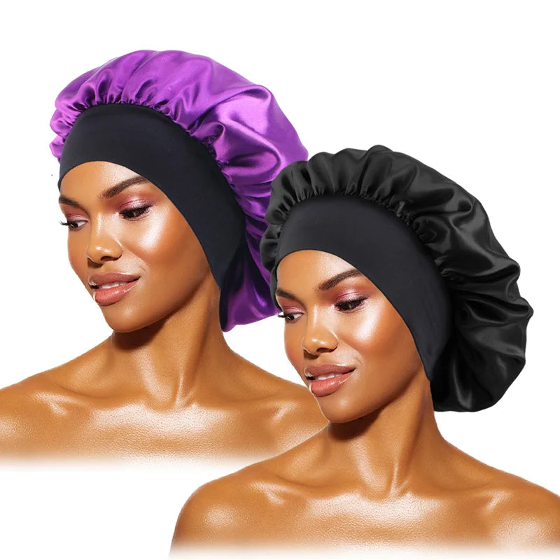 Women's Satin Solid Bonnets Wide-brimmed Night