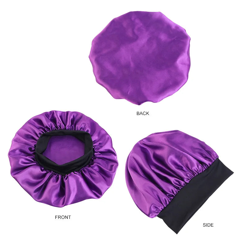 Women's Satin Solid Bonnets Wide-brimmed Night